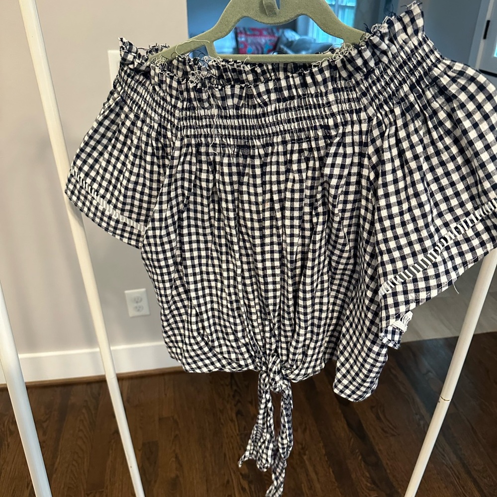 Gingham Off-Shoulder Top